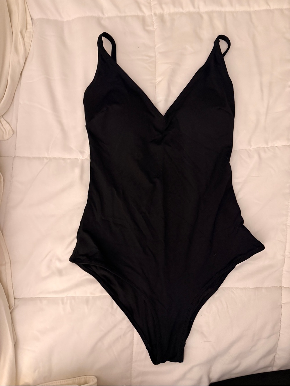 H&M Black One-Piece V-Neck Swimsuit